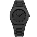 Nuevo reloj de moda para hombre, relojes de cuarzo negros simples para hombre, correa de aceite de goteo informal digital árabe